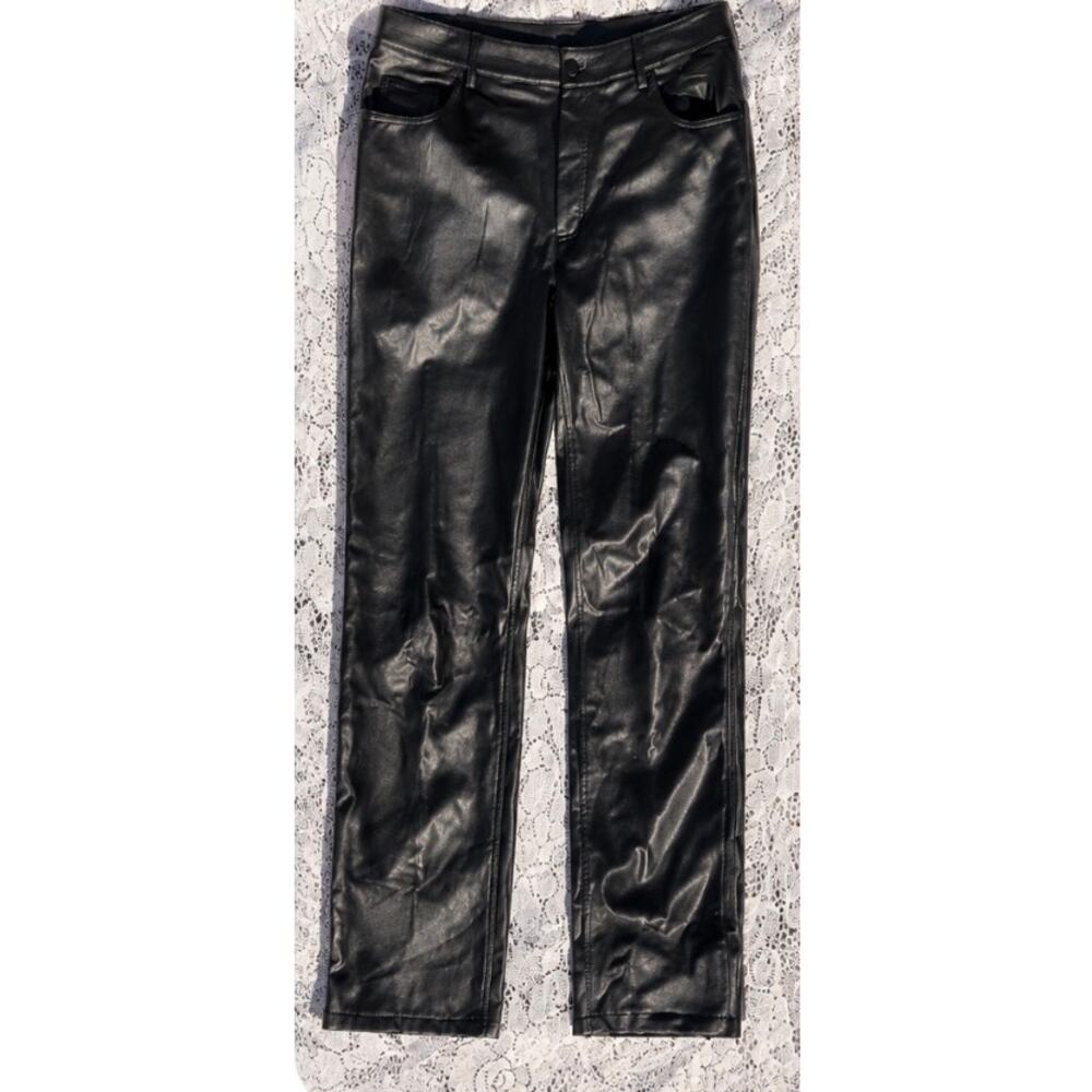 Faux Scoop NYC black faux leather pants, XXL/20